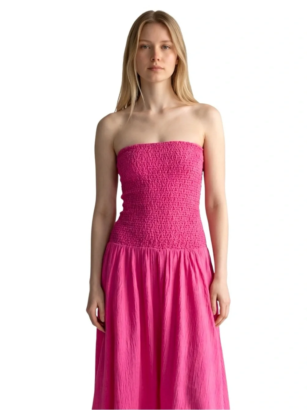 anthropologie pink strapless dress Marlo Dress